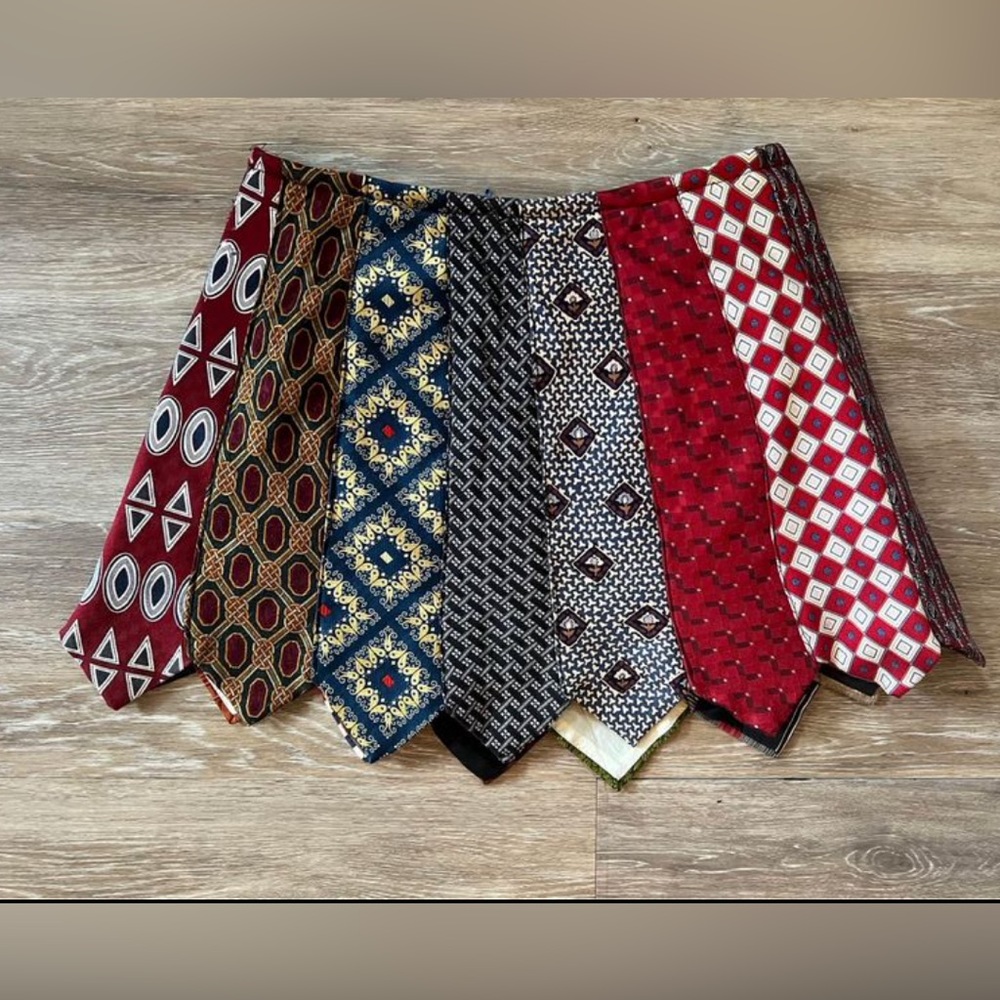 Reclaimed vintage tie skirt, small. Size 3/4